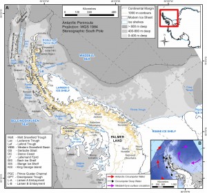 Map of the Antarctic Peninsula, after Davies et al., 2012 (Quaternary Science Reviews)