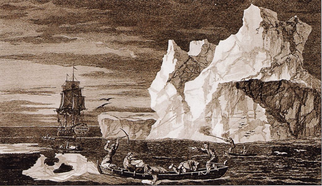 Artist's depiction of Captain Cooks voyage